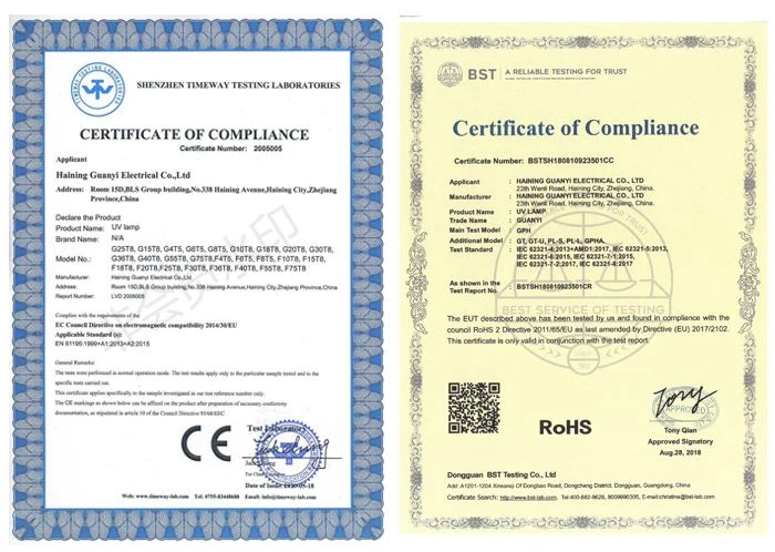 certification of 254 nm uv light certification of 254 nm uv light